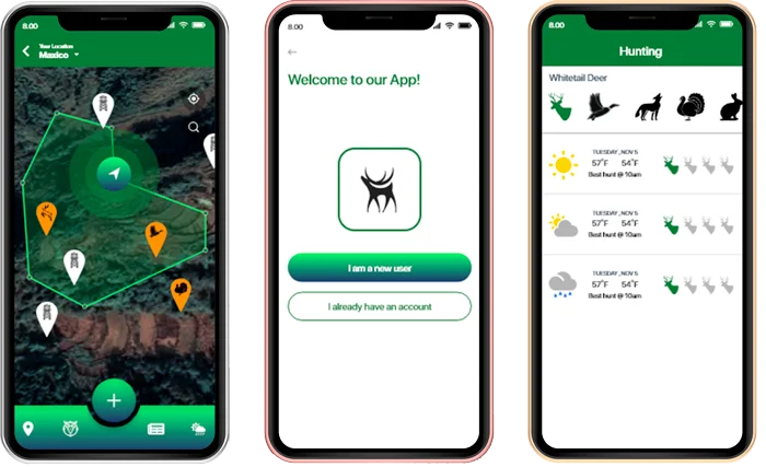 On hunt (hunting app) page